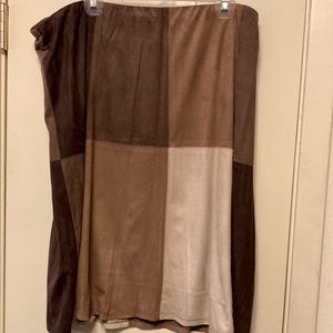 Brown colorblock soft skirt 3X